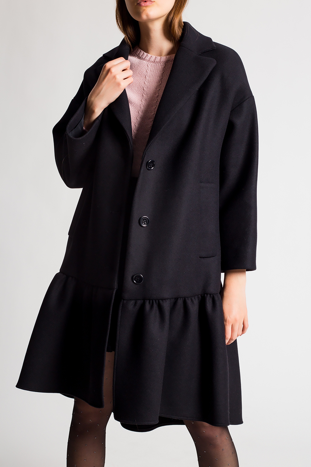 Valentino black cheap coat